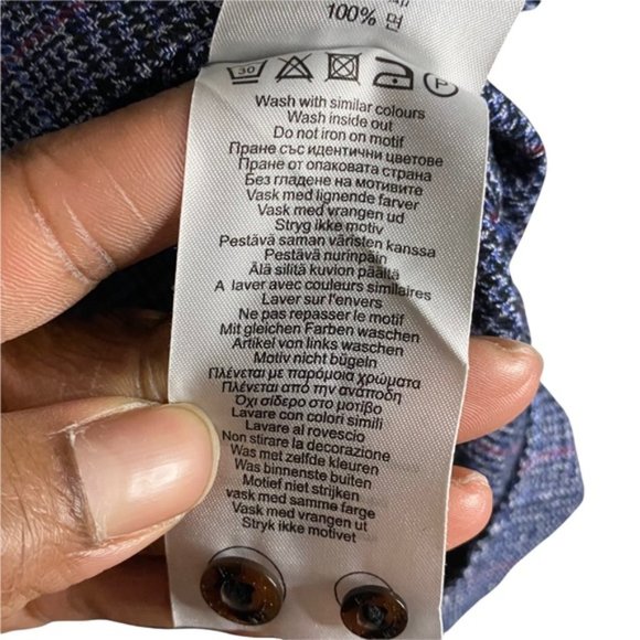 Ben Sherman Men's Marl Prince Of Wales Check Woven Button Down Shirt - Picture 5 of 8